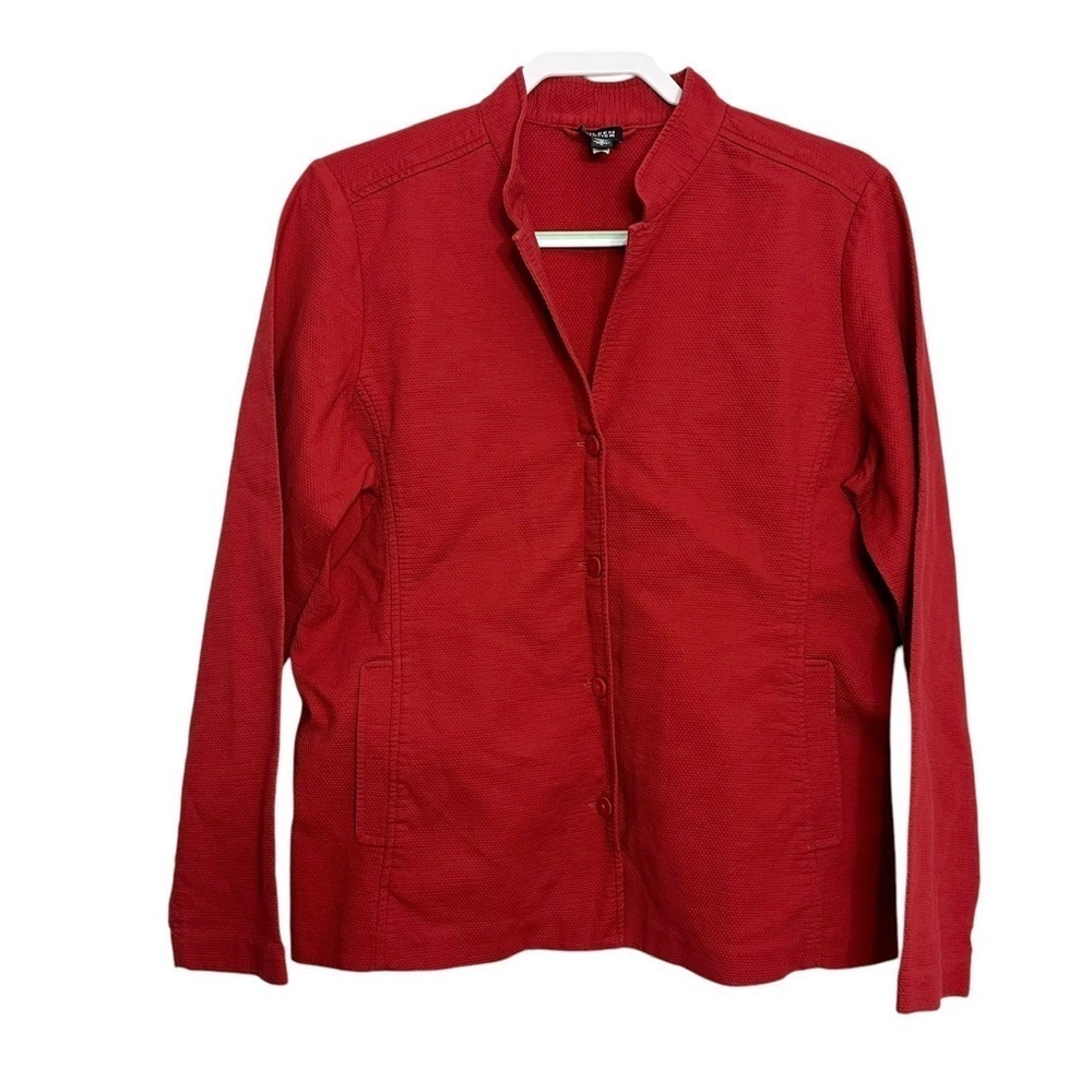 Eileen Fisher Red Pique Stretch Jacket